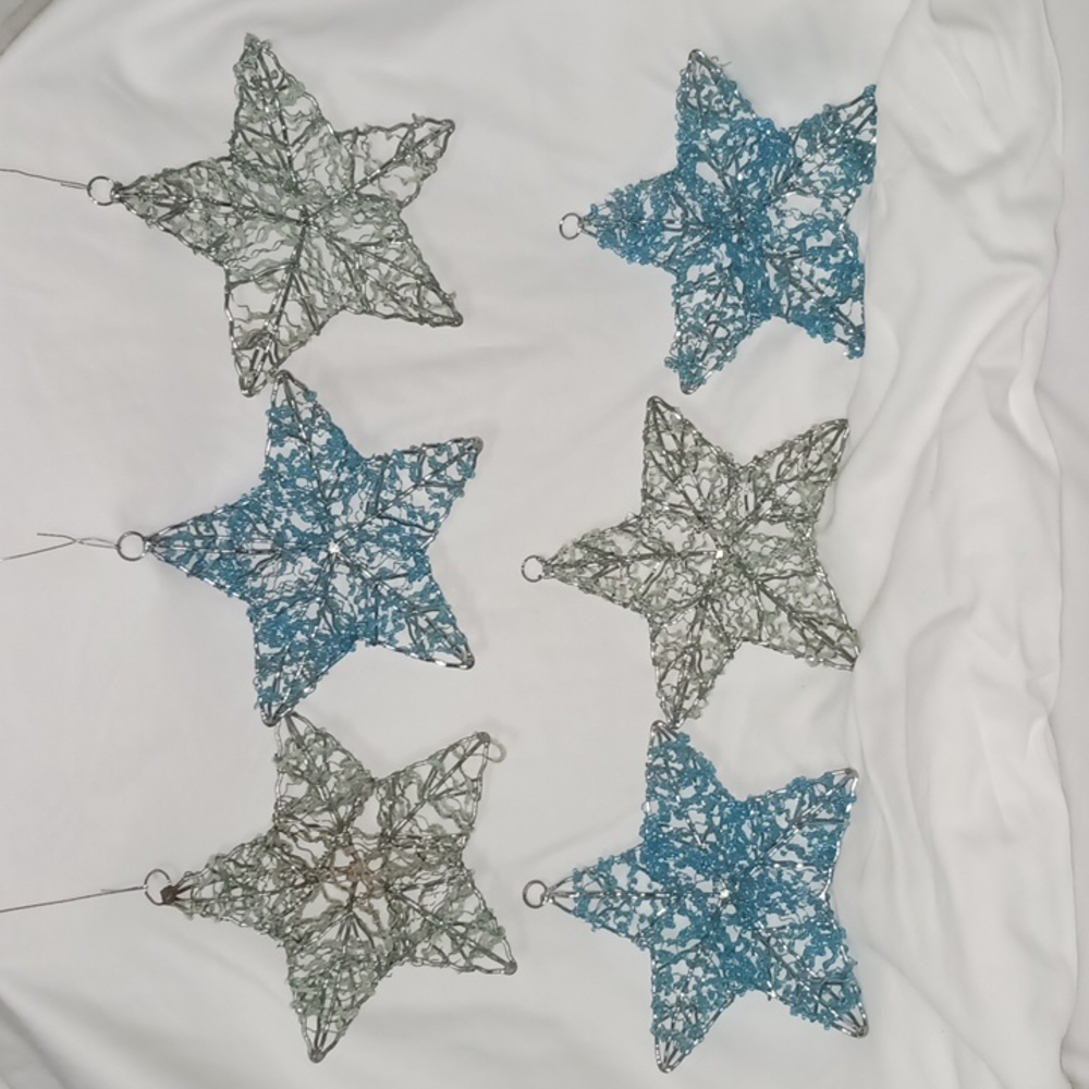 🌼Vintage🌼 6pc Beaded Star ornaments